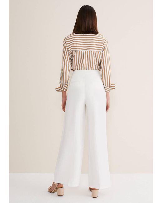Phase Eight Natural Bianca Wide Leg Suit Trousers