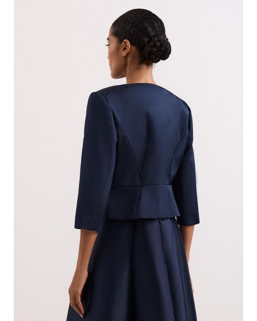 Phase Eight Blue Judy Satin Twill Jacket