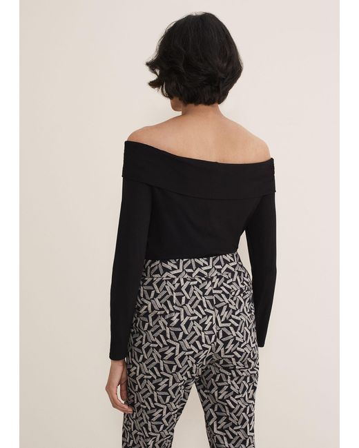 Phase Eight Black Emili Bardot Top