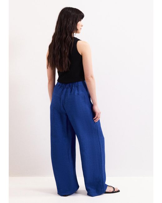 Phase Eight Blue Lottie Linen Blend Trousers