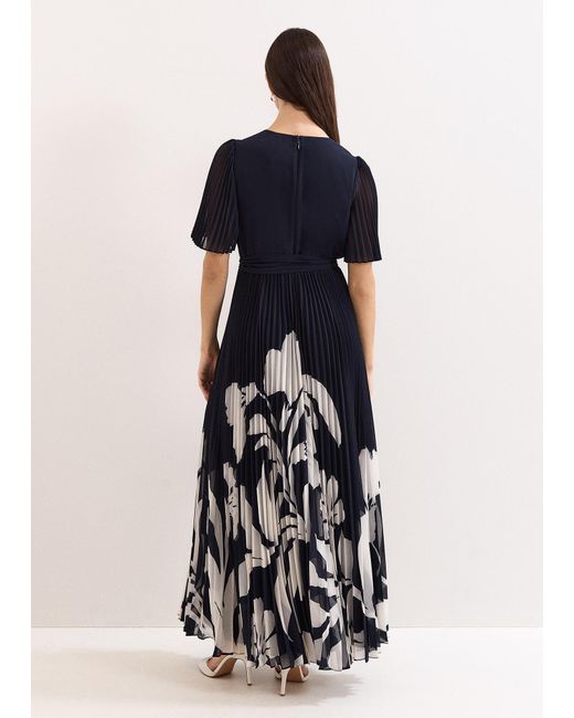 Phase Eight White Abigail Pleated Floral Maxi Dress