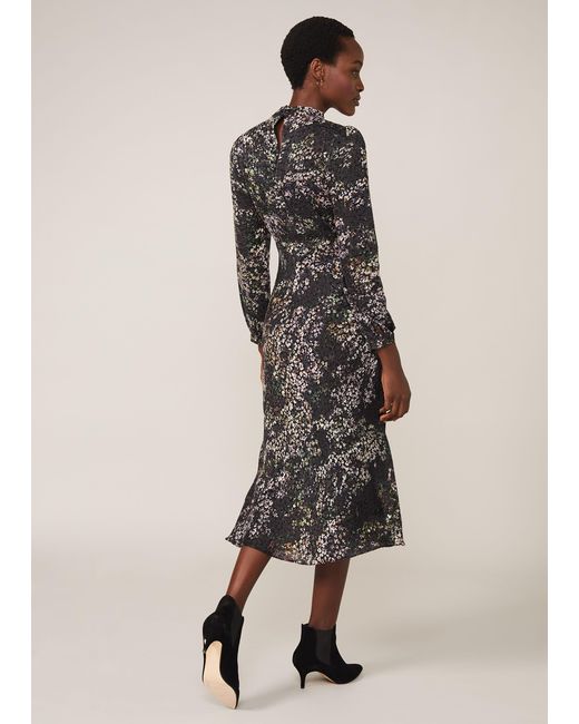 Phase Eight Black Elinore Printed Burnout Dress