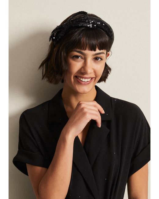 Phase Eight Black Sequin Headband