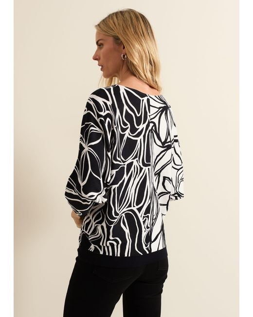 Phase Eight Black Ava Floral Print Colour Block Jumper