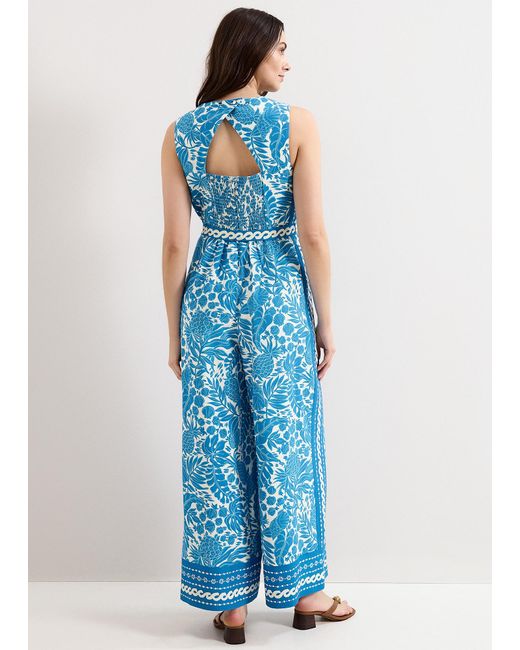 Phase Eight Blue Cyra Printed Jumpsuit