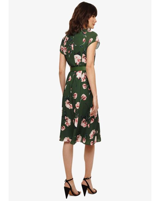 Phase Eight Green Helena Floral Belted Dress