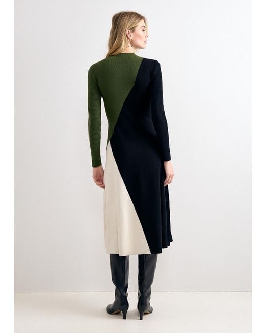 Phase Eight Blue Julie Colourblock Knit Midi Dress