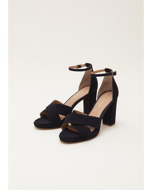 Phase Eight Blue Suede Platform Heels