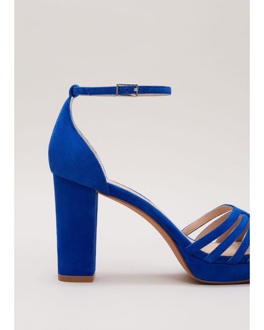Phase Eight Blue Strappy Platform Heel