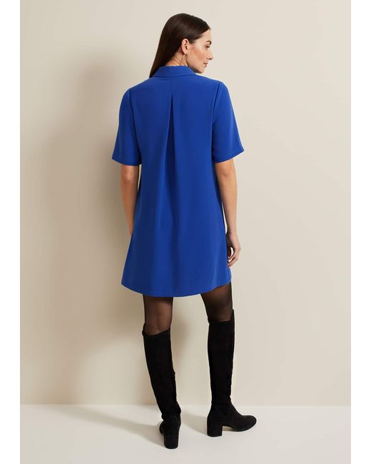 Phase Eight Blue Cara Button Through Tunic Dress