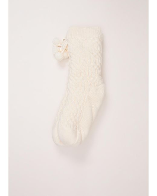 Phase Eight Natural Cable Knit Slipper Socks