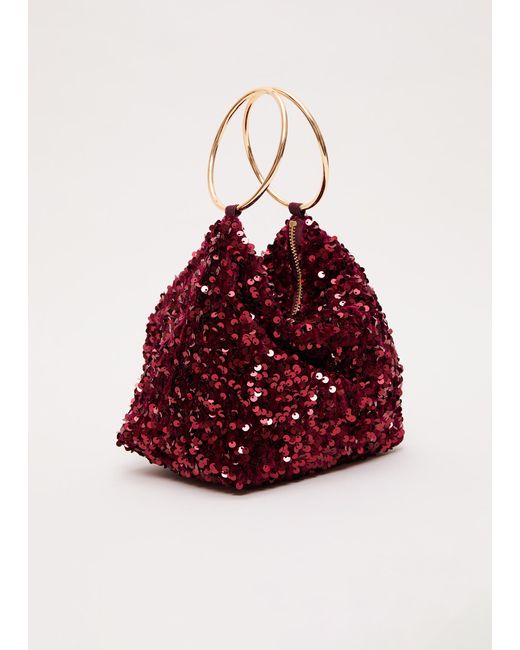 Phase Eight Red All Over Sequin Clutch Bag