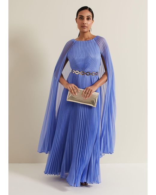 Phase Eight 's Petite Marren Blue Chiffon Maxi Dress