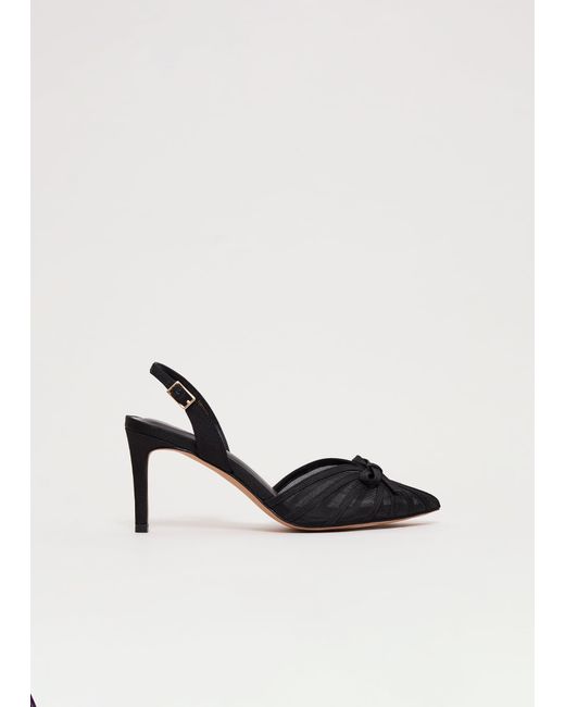 Phase Eight White Grosgrain Slingback Heeled Shoe