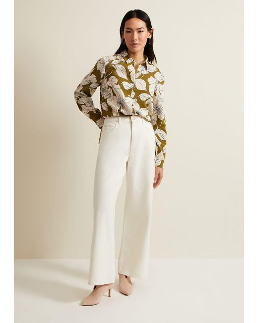 Phase Eight Brown 's Lena Linear Floral Shirt