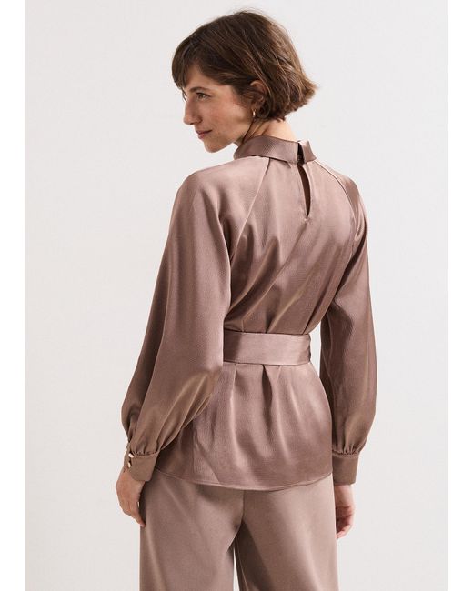 Phase Eight Natural Celene Satin Blouse
