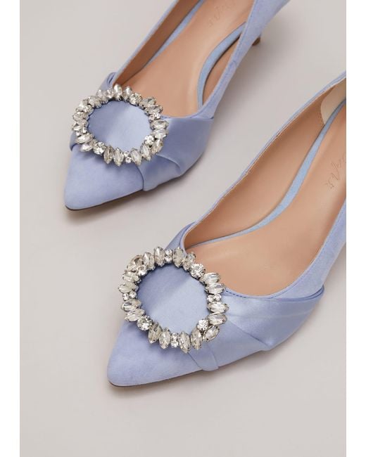 Phase Eight White 's Embellished Kitten Heel Shoes
