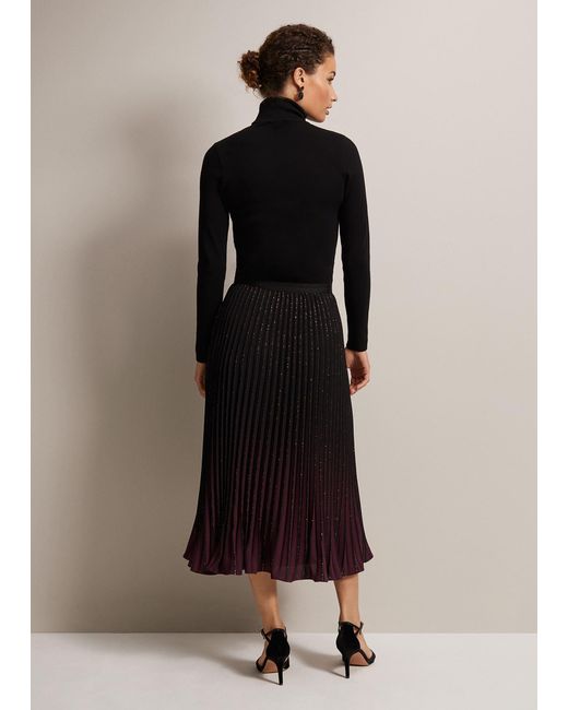 Phase Eight Multicolor Estella Ombre Pleated Midi Skirt