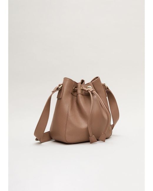 Phase Eight Brown Leather Bucket Bag