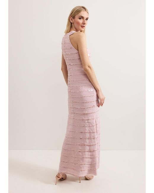 Phase Eight Pink Amitis Sequin Layered Maxi Dress