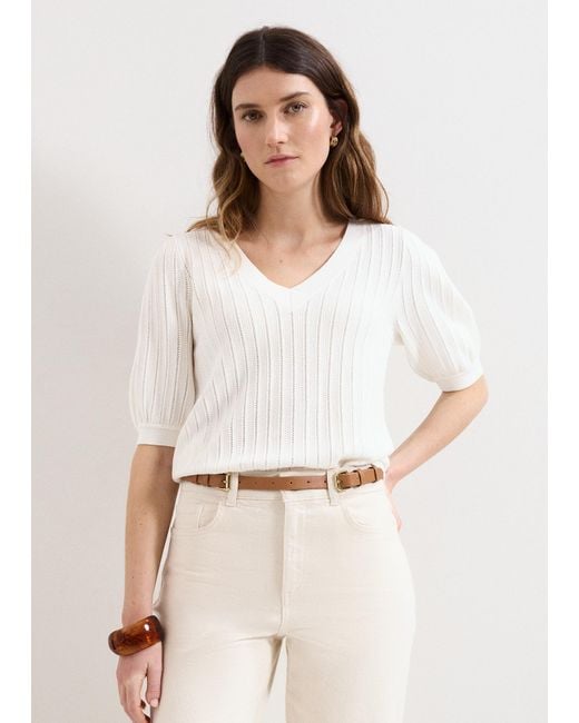 Phase Eight White Lilo Textured Top