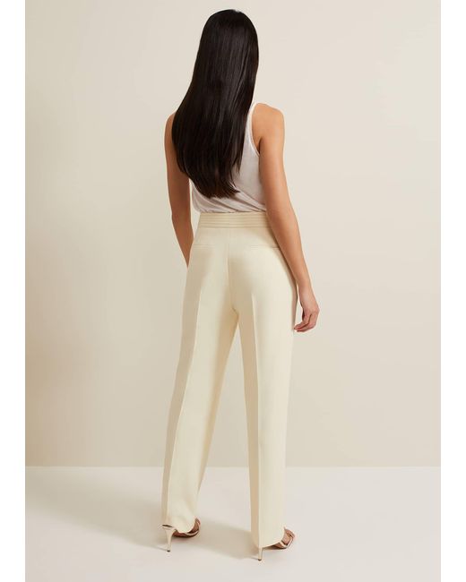 Phase Eight Natural 's Alexis Pleat Waistband Suit Trouser