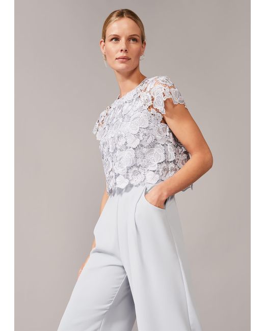 phase eight bright lipstick ilia lace bodice jumpsuit
