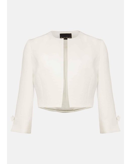 Phase Eight White Zoelle Bow Detail Jacket