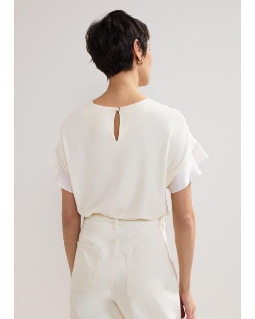 Phase Eight Natural Leilah Iris Placement Print Top