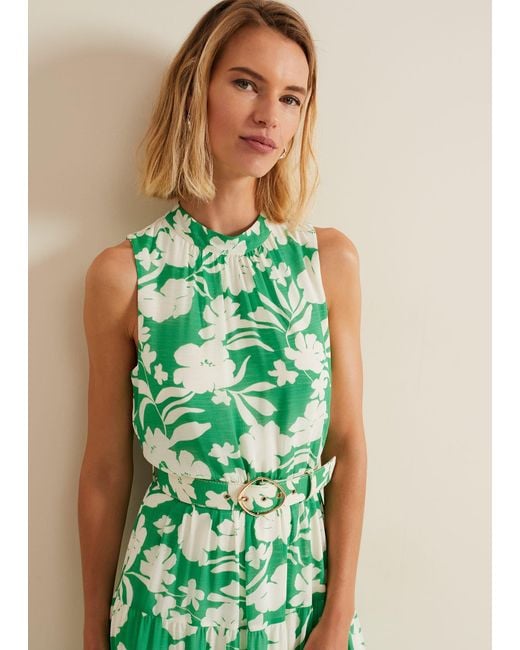 Phase Eight Green 's Kara Print Maxi Dress