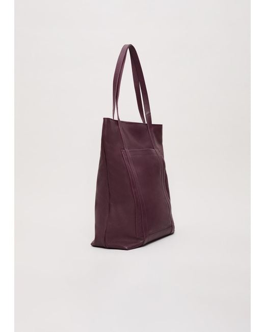 Phase Eight Purple Leather Shopper Tote