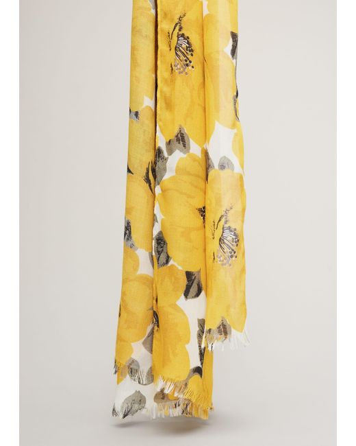 Phase Eight Yellow Stephanie Printed Scarf