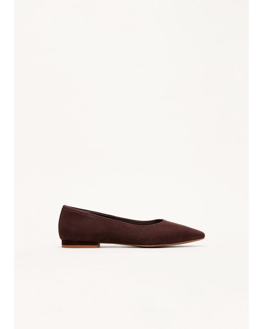 Phase Eight White Suede Ballet Pumps