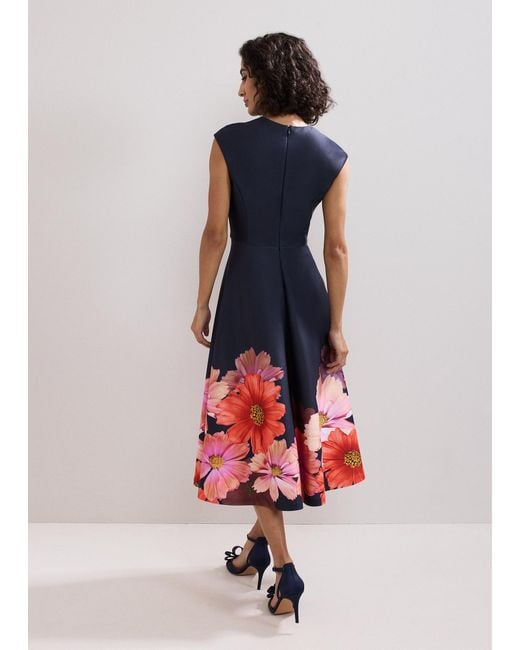 Phase Eight White Rakhi Scuba Printed Midi Dress