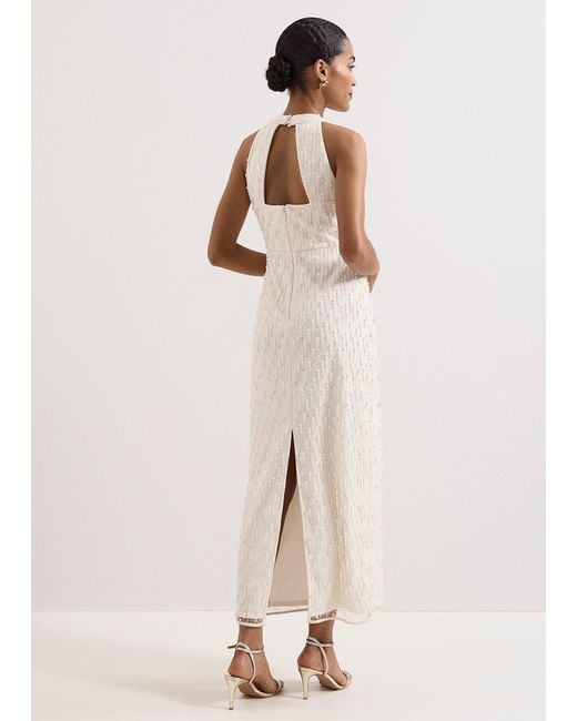 Phase Eight Natural Marie Beaded Dress