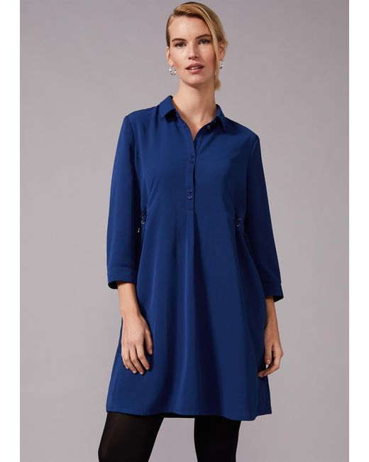 Phase Eight Blue Esi Eyelet Dress