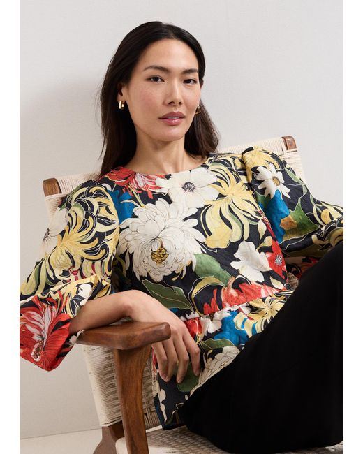 Phase Eight Green Ellis Peplum Hem Top