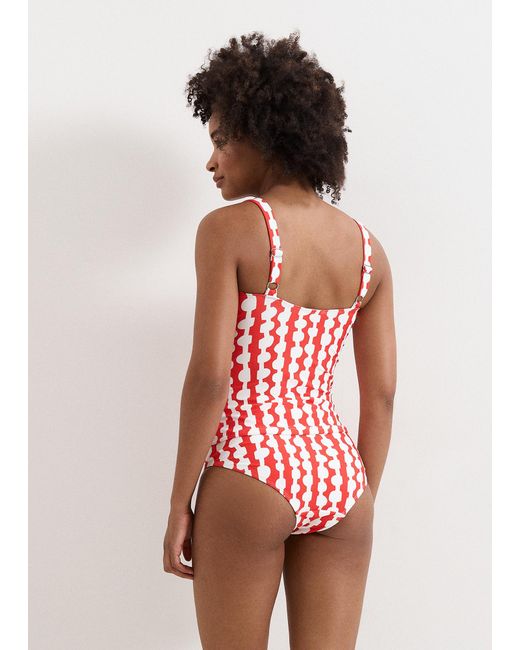 Phase Eight Red Lara Print Tankini Top