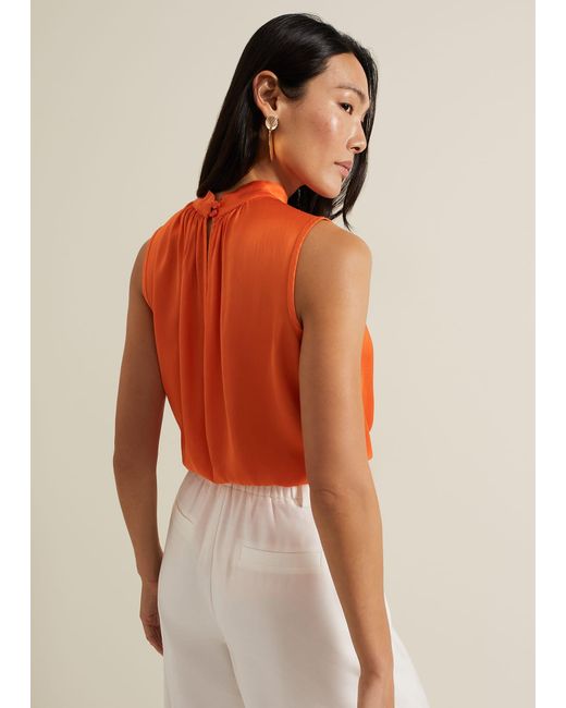 Phase Eight 's Lizza Orange High Neck Top