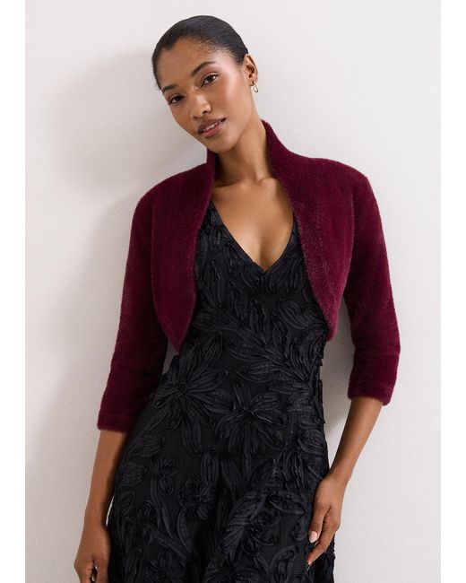 Phase Eight Red Fay Fluffy Bolero