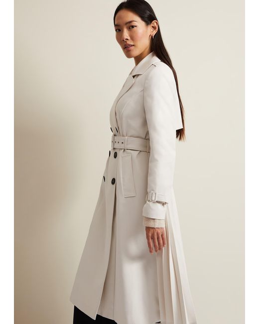 Phase Eight Natural Eleanor Pleat Back Trench Coat