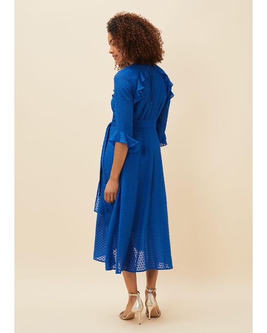 Phase Eight Blue Lilibeth Wrap Midi Dress