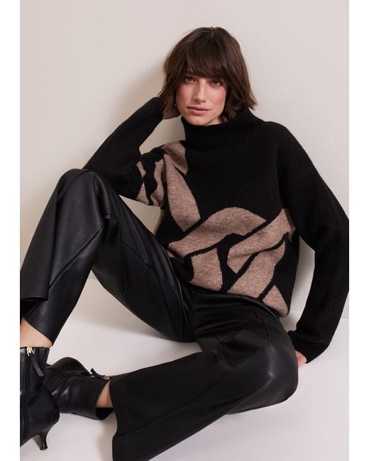Phase Eight Black Cleo Chain Chunky Jumper