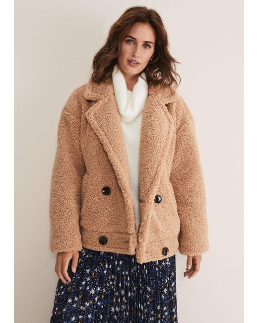 Phase Eight Natural Kelsey Short Teddy Coat