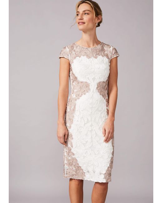 Phase Eight White Nori Tapework Lace Fitted Dress