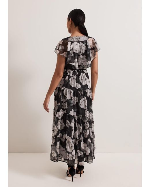 Phase Eight White Petite Jordine Floral Print Midaxi Dress