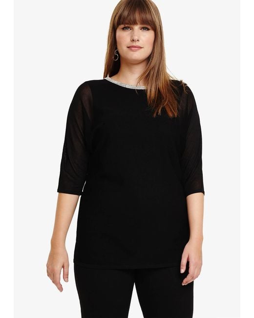 Phase Eight Black Daisy Diamante Knit Top