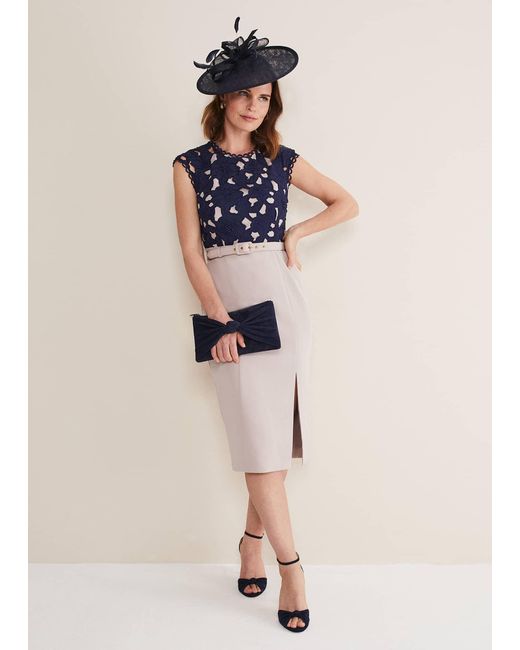 Phase Eight Natural Zita Lace Sleeveless Dress