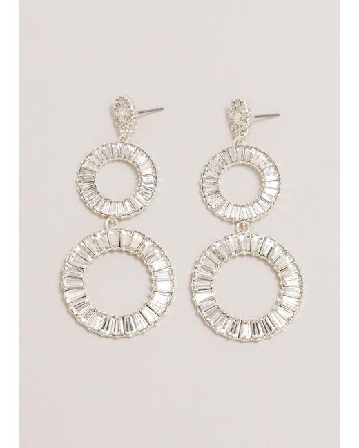 Phase Eight Natural 's Statement Crystal Stone Drop Earrings