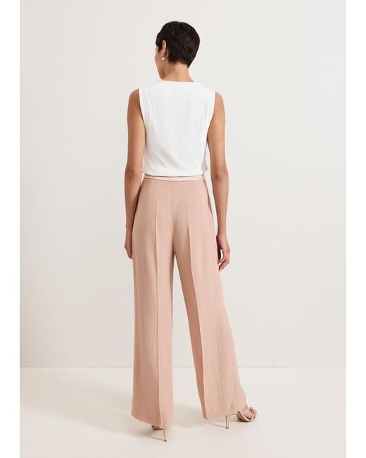 Phase Eight Natural Jorja Peach Textured Suit Trouser